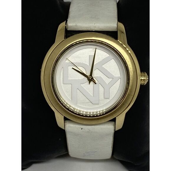 DKNY NY-8827 Women\'s White Leather Analog Dial Quartz Genuine Wrist Watch EY773 main image 11